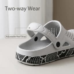 Men's Clog Slippers Breathable Hole Design Lightweight Adjustable Back Strap Summer Multi-scene Bathroom Beach Garden Shoes