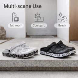 Men's Clog Slippers Breathable Hole Design Lightweight Adjustable Back Strap Summer Multi-scene Bathroom Beach Garden Shoes