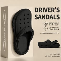 Men's Two Slip EVA Perforated Shoes with Thick Soles Are Comfortable and Suitable for Driving Sandals Couples Suitable Outdoor