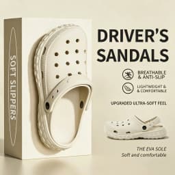 Men's Two Slip EVA Perforated Shoes with Thick Soles Are Comfortable and Suitable for Driving Sandals Couples Suitable Outdoor
