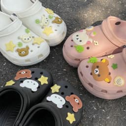 Cute Cartoon Bear Star Series Shoe Charms Accessories Perfect for Slide Sandals Garden Shoe Decoration Buckles Pins Summer Gifts