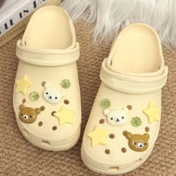 Cute Cartoon Bear Star Series Shoe Charms Accessories Perfect for Slide Sandals Garden Shoe Decoration Buckles Pins Summer Gifts