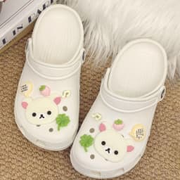 Cute Cartoon Bear Star Series Shoe Charms Accessories Perfect for Slide Sandals Garden Shoe Decoration Buckles Pins Summer Gifts