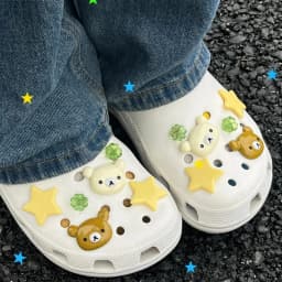 Cute Cartoon Bear Star Series Shoe Charms Accessories Perfect for Slide Sandals Garden Shoe Decoration Buckles Pins Summer Gifts