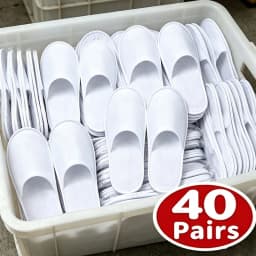 40pairs 2026 White Hotel Slipper Unisex Disposable Slippers for Home Guests Non-Slip Bathroom Spa Slippers Shoes for Men Women