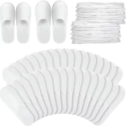 40pairs 2026 White Hotel Slipper Unisex Disposable Slippers for Home Guests Non-Slip Bathroom Spa Slippers Shoes for Men Women