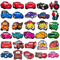 10-44Pcs Cartoon Car Shoe Charms For Slides Clog Sandals Shoes Decorations Accessories Buckle For Christmas Birthday Gifts