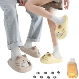 New Waterproof Cat Slippers Anti Slip Bottom Cat Paw Cat Paw Slippers Closed Toe Soft Bottom Kitty Mules Spring Summer