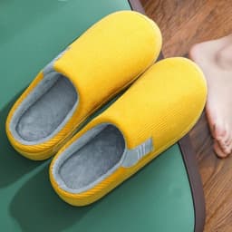Cotton Slippers Women's Home Autumn and Winter Home Indoor Warm Couple Plush Home Non-Slip Thick-Soled Confinement Shoes Winter