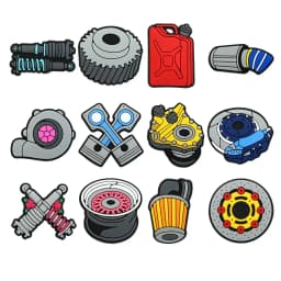 1/12Pcs Various Car Parts Shoes Charms Turbocharger Slipper Button Accessories For Popular Birthday Gift