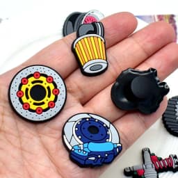 1/12Pcs Various Car Parts Shoes Charms Turbocharger Slipper Button Accessories For Popular Birthday Gift