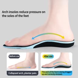 Men and Women Arch Support Orthopedic Insoles Plantar Fasciitis Insoles Sports Shoes Elastic Shock-Absorbing Insoles 1 Pair