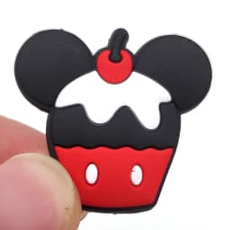 8Pcs Cute Mickey Minnie Donald PVC Shoe Charms Cartoon Cupcake Pattern Detachable Clog Shoe DIY Decor Accessories