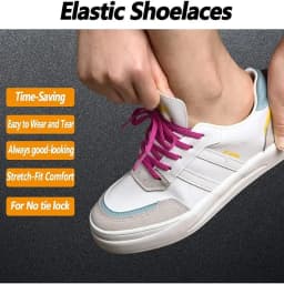 1Pair 7mm Width Elastic Flat Classic Shoelaces for Kids & Adults Rubber Shoe Laces for Classic Sneakers Shoe Accessories