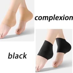 Black/Nude Heel Protective Mesh Gel Silicone Heel Sock Foot Cover Moisturizing Anti-wear Anti-crack Half Sock Heel Cover