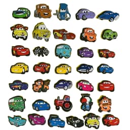 36PCS Cartoon Cars PVC Garden Shoe Charms For Clogs Pins Sandals Shoes Accessories Hole Slipper Decoration Kid Party Gift