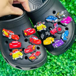 36PCS Cartoon Cars PVC Garden Shoe Charms For Clogs Pins Sandals Shoes Accessories Hole Slipper Decoration Kid Party Gift