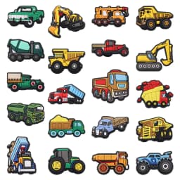 36PCS Cartoon Cars PVC Garden Shoe Charms For Clogs Pins Sandals Shoes Accessories Hole Slipper Decoration Kid Party Gift