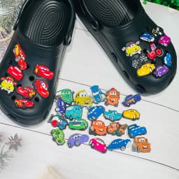 36PCS Cartoon Cars PVC Garden Shoe Charms For Clogs Pins Sandals Shoes Accessories Hole Slipper Decoration Kid Party Gift
