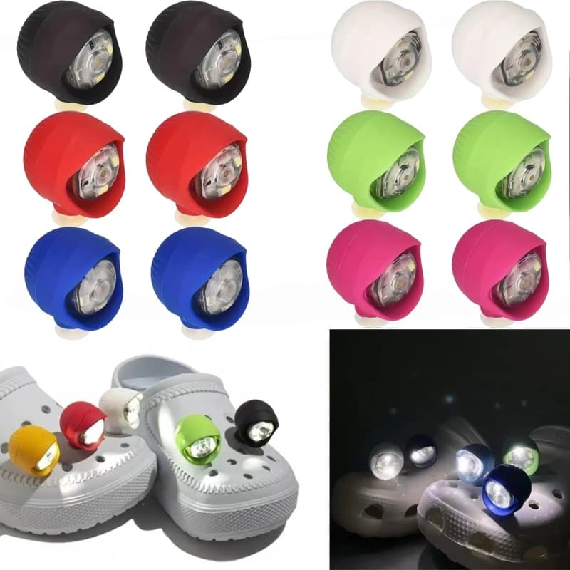 2/4/8Pcs Waterproof Shoe Lights for Clogs Shoe Charms Accessories for Crocs Shoes 3 Light Modes Headlights for Camping Running