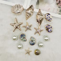 16PCS Luxury Ocean Starfish ABS Shoe Charms Accessories Scallop Mermaid Clogs Shoe Buckles DIY Decorations Jellyfish Shoe Clips