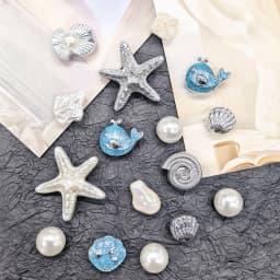 16PCS Luxury Ocean Starfish ABS Shoe Charms Accessories Scallop Mermaid Clogs Shoe Buckles DIY Decorations Jellyfish Shoe Clips