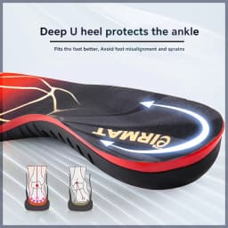 220+ Lbs Heavy Duty High Arch Support Insoles for Men Women Shock Absorbing Shoe Inserts for Flat Feet Standing All Day Insole