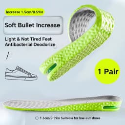 1Pair Height Increase Insole for Feet Comfort Plantar Fasciitis Shoes Insoles Men Women Sports Air Shock Absorbing Shoe Pads