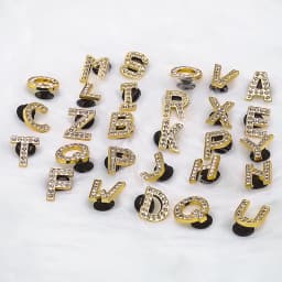 1pcs Metal Gold Luxury Letters Shoe Charms for Clog Alphabet Shoes Decorations Pins for Women Girl Sandal DIY Party Favor Gifts