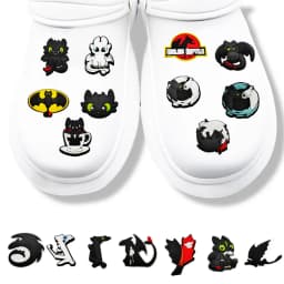 1-16pcs Cartoon Dragon Toothless Shoe Charms PVC Anime Shoes Accessories Fashion Boys Sandals Garden Shoe Buckle DIY Charms