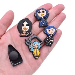 13-25Pcs Animation Movie Coraline The Secret Door Shoe Charms Cartoon Clog Sandals Shoes Decorate Aceessories Buckle Gifts