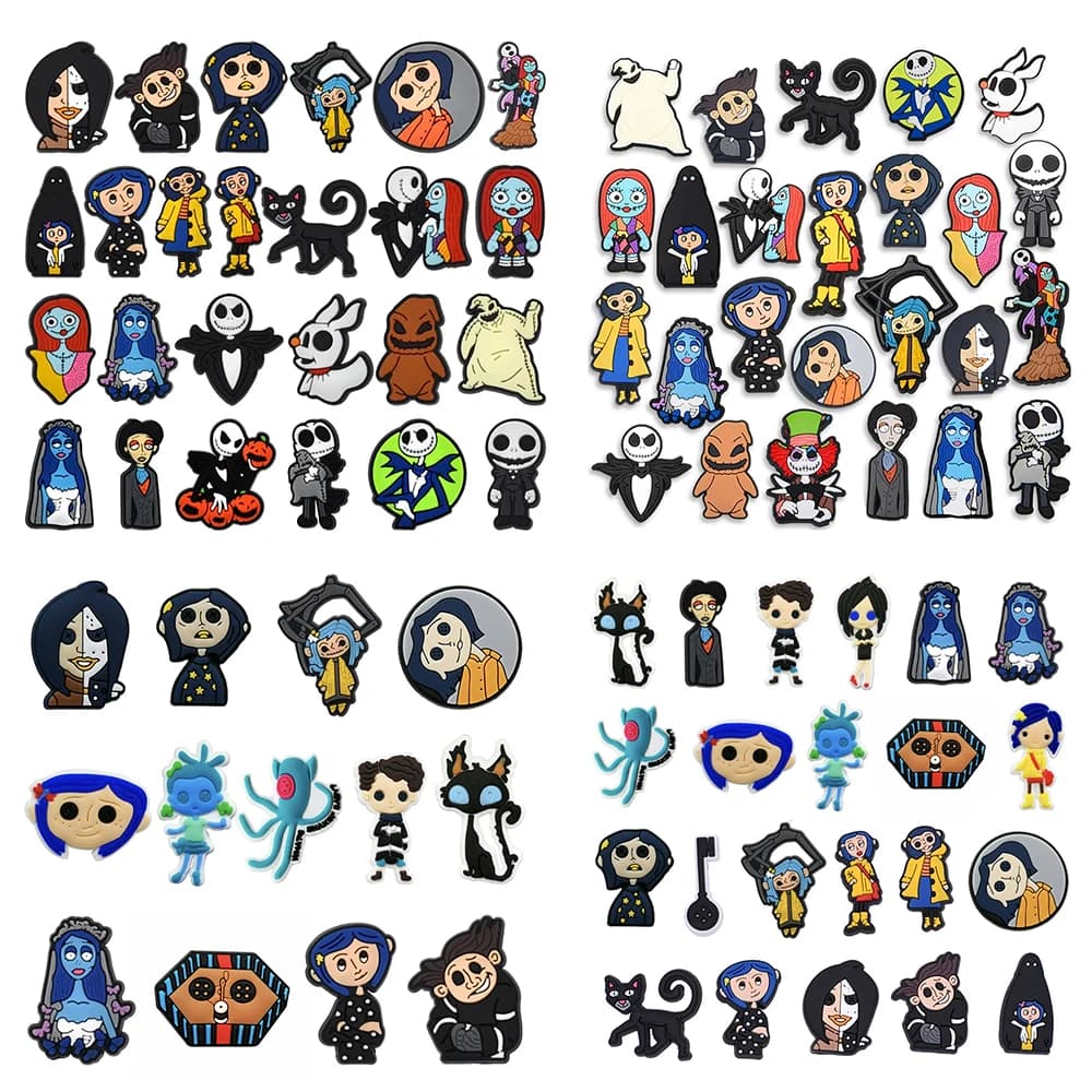13-25Pcs Animation Movie Coraline The Secret Door Shoe Charms Cartoon Clog Sandals Shoes Decorate Aceessories Buckle Gifts