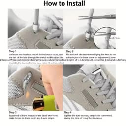 Semicircle No Tie Shoelaces Metal Lock Elastic Sneaker Shoestrings Adjustable One Size Fits All Shoe Laces Shoes Accessories