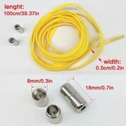 Semicircle No Tie Shoelaces Metal Lock Elastic Sneaker Shoestrings Adjustable One Size Fits All Shoe Laces Shoes Accessories