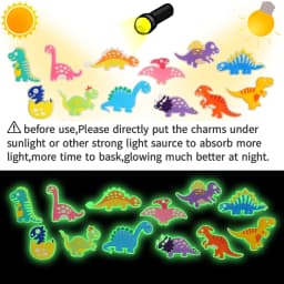 12Pcs Luminous Dinosaur Shoe Charms - 12PC Set for Crocs and Sandals,Dinosaur Shoe Charms Decoration