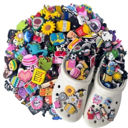 30-200PCS Random Cartoon Shoe Charms For Bubble Slides Clogs Sandals Crocs, Shoes Decrations Accessories Buckle For Kids Gifts