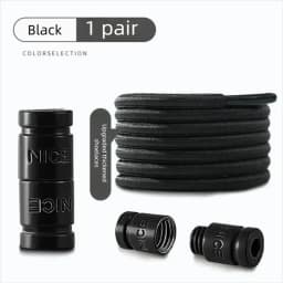 Colorful Metal Lock Sneakers Elastic Shoelaces No-Tie Sports Shoe Laces Stretch Rubber Shoestrings for Easy Wear