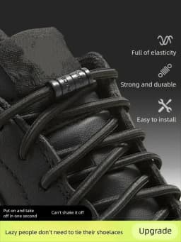 Colorful Metal Lock Sneakers Elastic Shoelaces No-Tie Sports Shoe Laces Stretch Rubber Shoestrings for Easy Wear