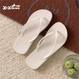 XIXITIAO Women Flip Flops Summer Casual Solid Color Beach Sandals Comfortable Lightweight Non-Slip Falt Bathroom Slides Couples