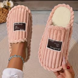 Women's Slippers Non-Slip Home Cotton Slides Keep Warm Plush Shoes Winter Fashion Slippers Comfortable Women's Shoes Fur Lining