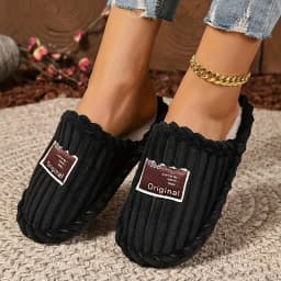 Women's Slippers Non-Slip Home Cotton Slides Keep Warm Plush Shoes Winter Fashion Slippers Comfortable Women's Shoes Fur Lining