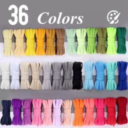 1Pair 36colors Flats Shoelaces Classic Shoe Laces Off Sneaker White  Sports Men Women Children Shoelace Casual Shoe Strings