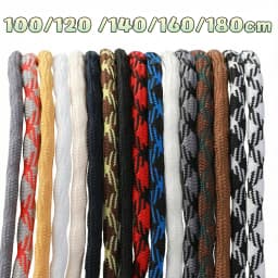 2 Pairs Round Wave Shape Non Slip Heavy Duty and Durable Outdoor Climbing Shoelaces Hiking Shoe Laces Shoestrings