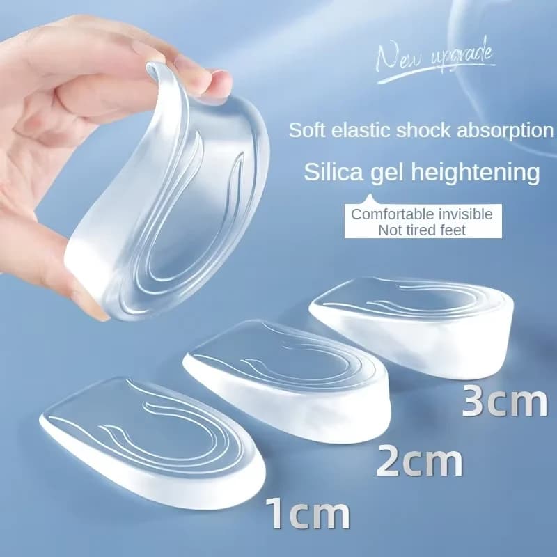 High Quality Heightened Insole Height Increase Half Shoes Pad Men Women Silicone Gel Invisible Growing Heel 1.5-3.5cm Lift Soles