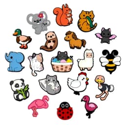 1/25pcs Cute Animal Shoe Charms Funny Cat Pig Panda Shoe Decorations Accessories Koala Ladybug Clog Jeans for Kids