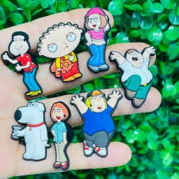 7pcs/set Cartoon Spoof Family Shoe Buckle Accessories Funny PVC Shoes Charms Clogs Pins Decor Kids Unisex Cool Gift