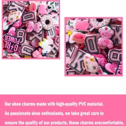Random 10-100Pcs Pink Series Shoe Charms For Sandals,Shoe Decoration Accessories Shoe Pins Great Gift For Men Women
