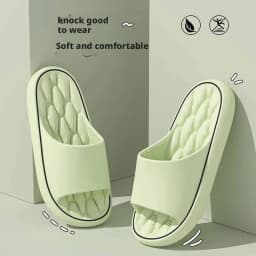 Line Pattern Slippers for Couple - Summer Non-Slip Indoor Slides, Soft EVA House Shoes, His and Hers Bathroom Sandals Quick-Dry