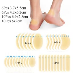 Hydrocolloid Gel Blister Bandages Pads 10-32ct Waterproof Adhesive Blisters Bandages Blister Pads for Heel, Foot, Toe, Feet