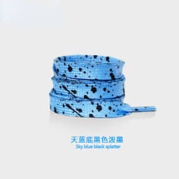 Ink Splatter Shoelaces for Sneakers Quality Fabric Shoelace Fashion 0.8cm Flats Rainbow Laces 100/120/140/160CM Shoe Accessories